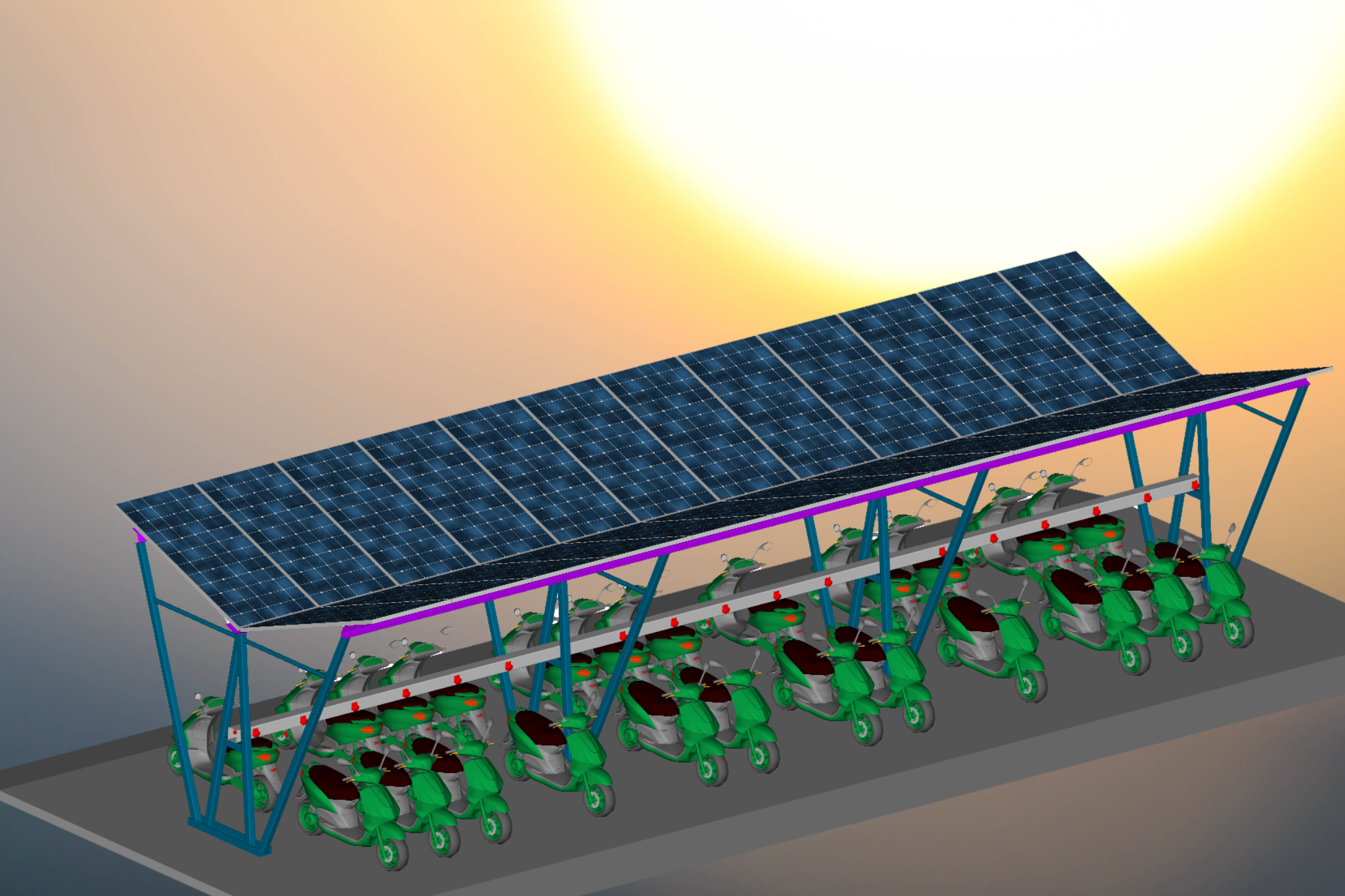Shift to Solar universal E-bike charging station