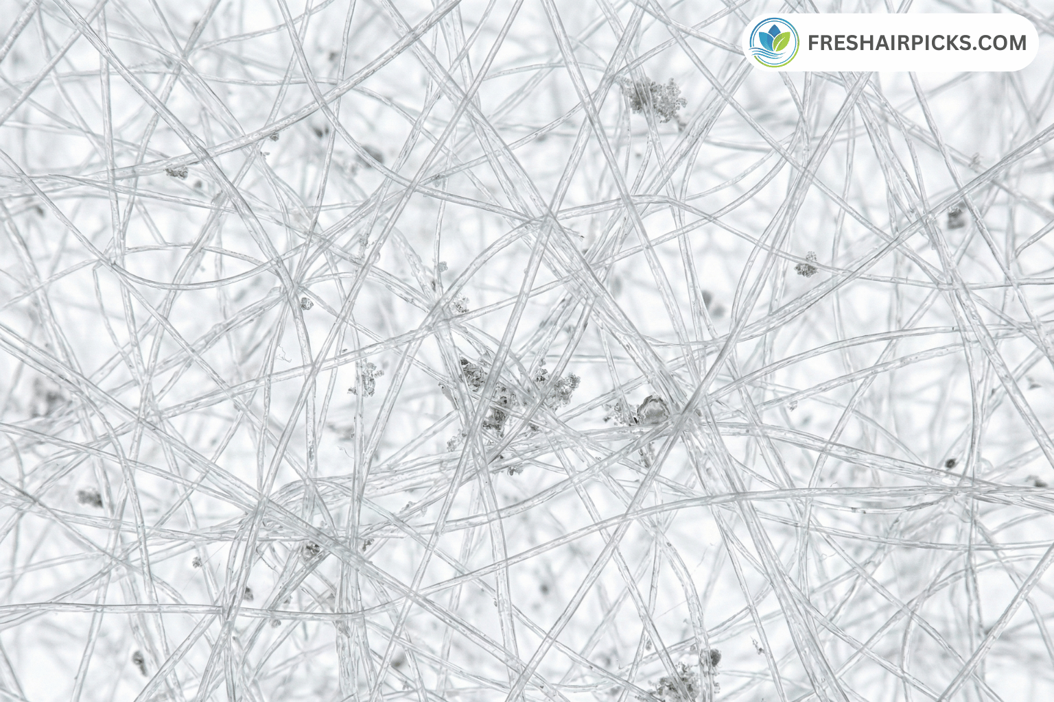 Macro close-up of True HEPA filter fibers trapping microscopic dust and allergens without chemicals.